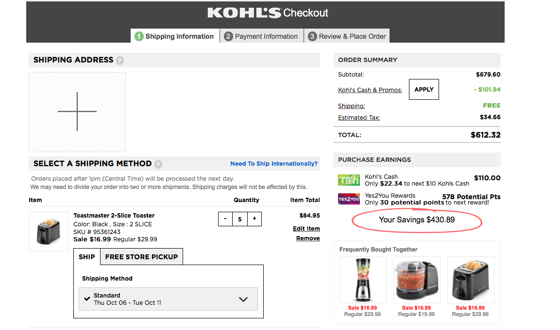 【Expires on 10/2】免费500小家电，Kohl's倒赚方案来啦！ · 北美牧羊场