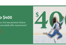 Citizens Bank Checking/Savings账户最多$400 开户奖励【11.26 开户奖励条件降低】