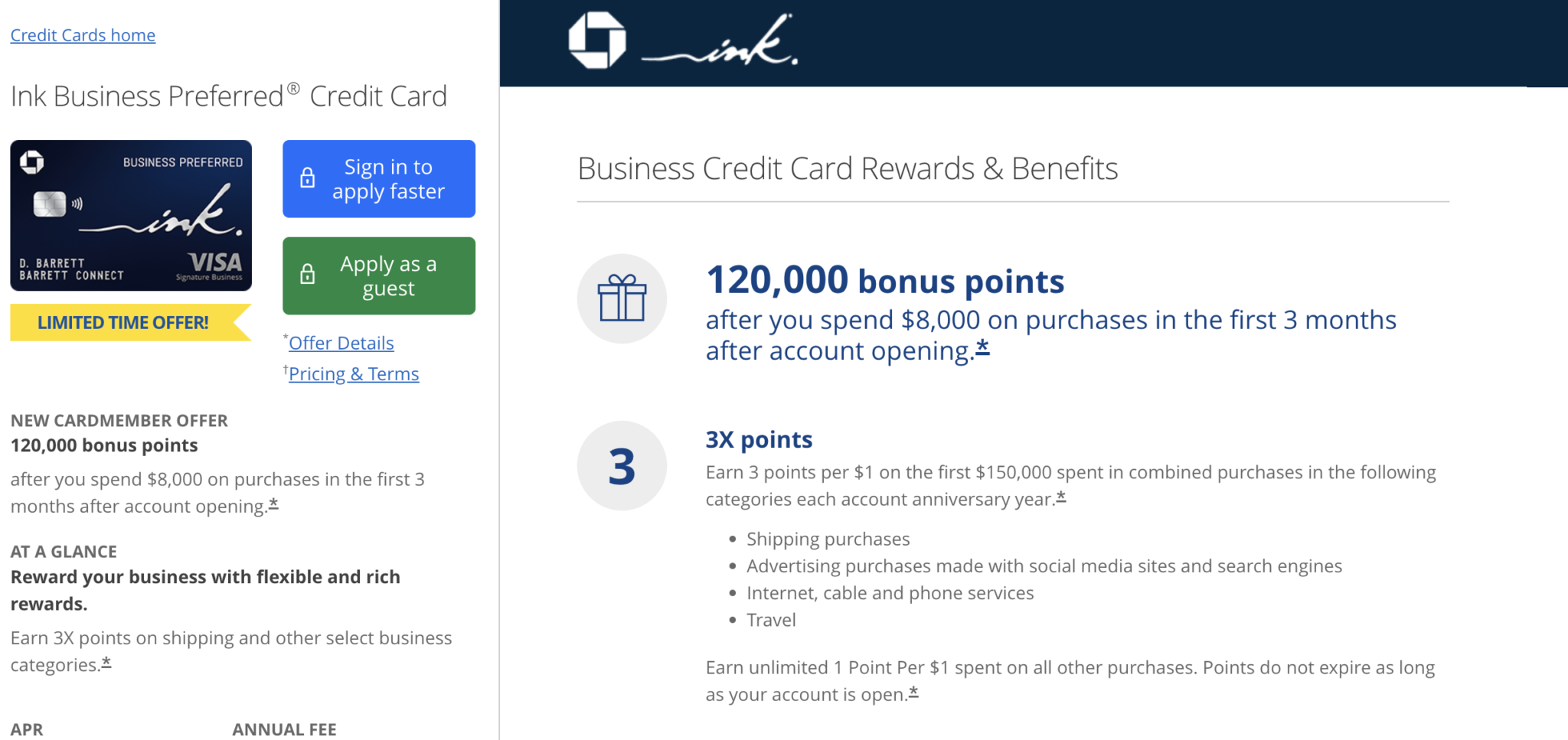 Chase Ink Business Preferred 商业信用卡【2024.8 更新史高120K offer 9/5过期】 北美牧羊场
