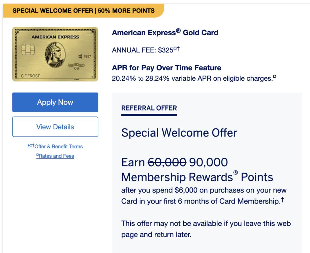 American Express Gold Card 运通金卡介绍【2025.1 最新90K MR 返现开卡奖励】 – 北美牧羊场