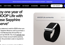 Chase Sapphire Reserve 联手 WHOOP:送一年会员 $359 报销